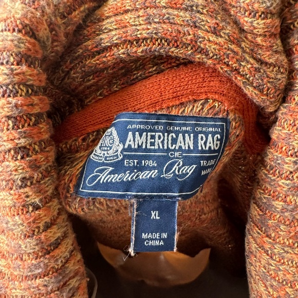 🌿 Vintage American Rag Orange Collared Sweater - Picture 4 of 7